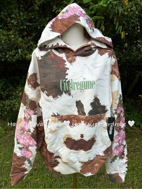 Civil Regime Core Brigade Forever Hoodie In Cow Print LARGE